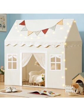 Tiny Land Playhouse Tent - Cream Kids Indoor Play Tent
